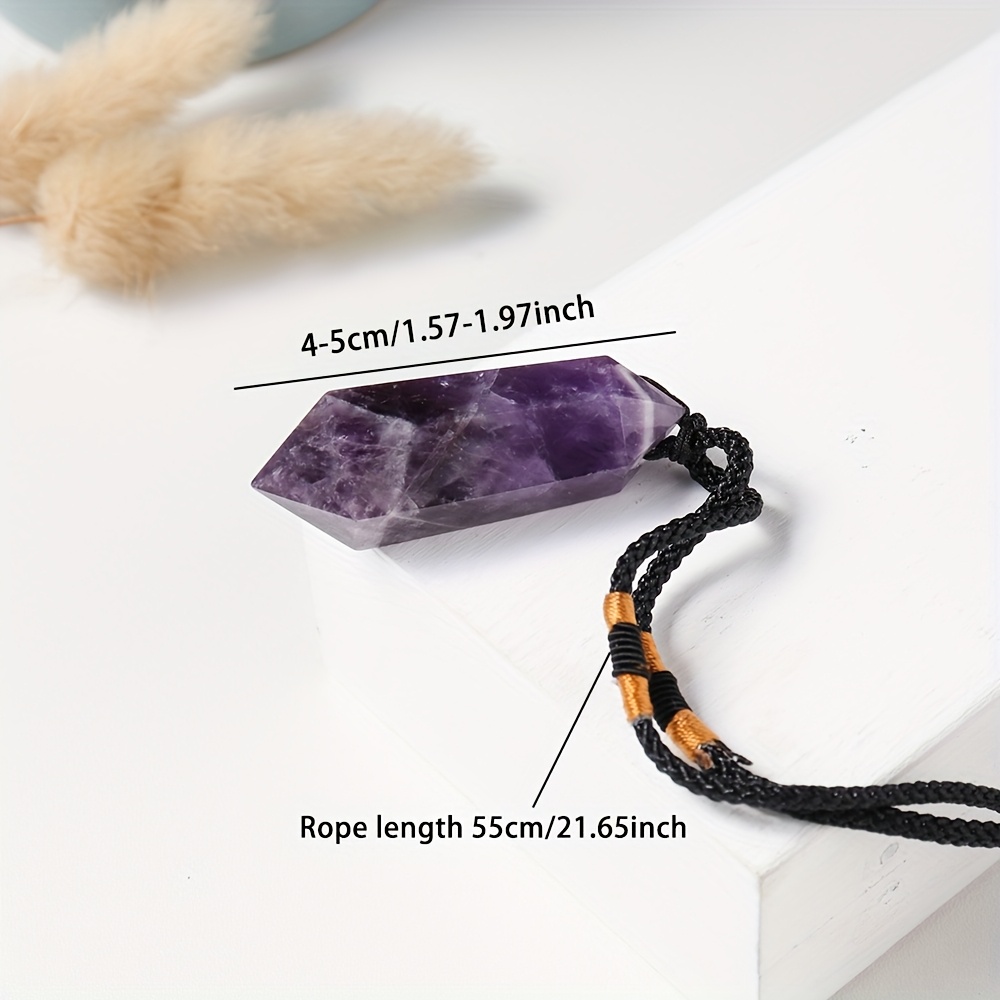 Amethyst Geometric Crystal Necklace for Men And Women